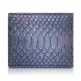 Ammoment - Python in Calcite Grey - Leather Bifold Wallet with Center Flap