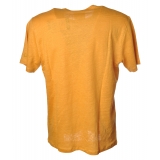 MC2 Saint Barth - T-Shirt in Lino con Taschina - Senape - Luxury Exclusive Collection