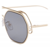 Fendi - Fendi O’Lock - Hexagonal Sunglasses - Gold Grey - Sunglasses - Fendi Eyewear