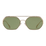 Fendi - Fendi O’Lock - Hexagonal Sunglasses - Gold Green - Sunglasses - Fendi Eyewear