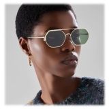 Fendi - Fendi O’Lock - Hexagonal Sunglasses - Gold Green - Sunglasses - Fendi Eyewear