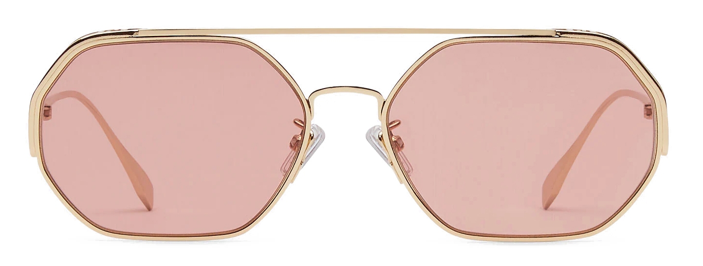 Fendi - Fendi O'Lock - Hexagonal Sunglasses - Gold Purple