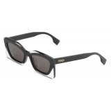 Fendi - Fendi Feel - Rectangular Sunglasses - Black Gray - Sunglasses - Fendi Eyewear