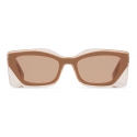 Fendi - Fendi Feel - Rectangular Sunglasses - Beige Marrone - Sunglasses - Fendi Eyewear