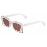 Fendi - Fendi Feel - Rectangular Sunglasses - White Marrone - Sunglasses - Fendi Eyewear