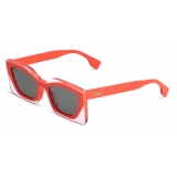 Fendi - Fendi Feel - Rectangular Sunglasses - Red Green - Sunglasses - Fendi Eyewear