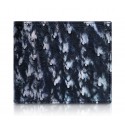 Ammoment - Ostrich in Tahitian Pearl Black - Leather Bifold Wallet with Center Flap