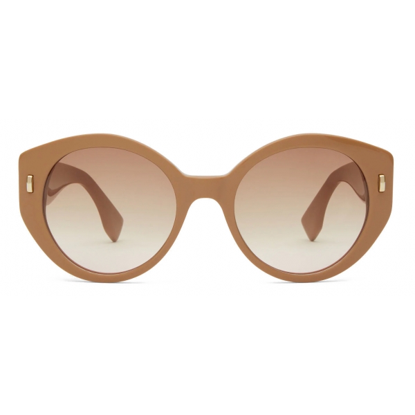 Fendi First - Gold metal sunglasses with gradient lenses
