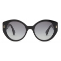Fendi - Fendi First - Occhiali da Sole Rotondi - Nero Grigio Sfumate - Occhiali da Sole - Fendi Eyewear