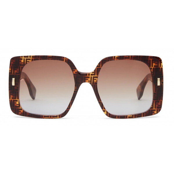 Fendi - Fendi First - Occhiali da Sole Quadrati - Tartargua Havana Marrone - Occhiali da Sole - Fendi Eyewear