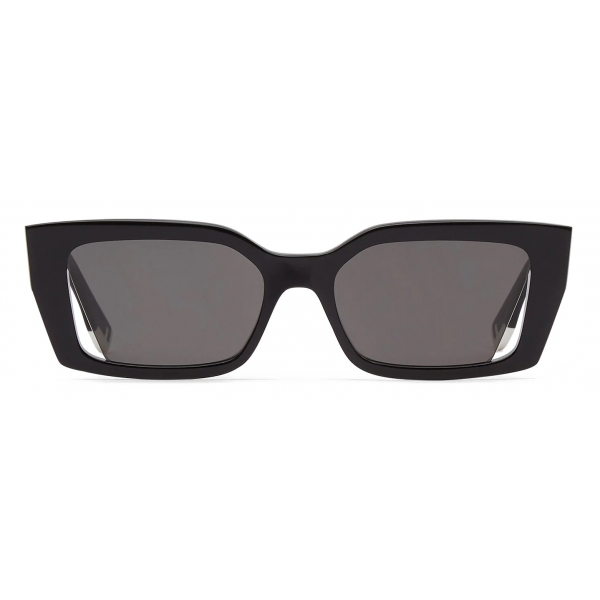 Fendi - Fendi Way - Occhiali da Sole Rettangolare - Nero Grigio Scuro - Occhiali da Sole - Fendi Eyewear