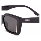 Fendi - Fendi Way - Rectangular Sunglasses - Black Dark Gray - Sunglasses - Fendi Eyewear