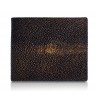 Ammoment - Stingray in Glitter Metallic Brown - Leather Bifold Wallet with Center Flap