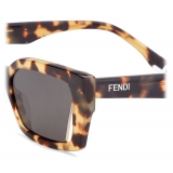 Fendi - Fendi Way - Occhiali da Sole Rettangolare - Havana Giallo Grigio Scuro - Occhiali da Sole - Fendi Eyewear