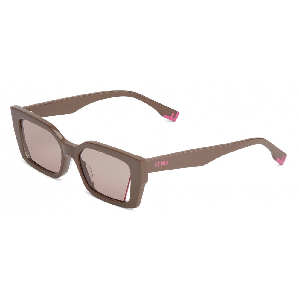 Fendi Fendi Way Rectangular Sunglasses Brown Sunglasses Fendi Eyewear Avvenice 