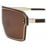 Fendi - Fendi Fragment - Occhiali da Sole Squadrati - Oro Marrone - Occhiali da Sole - Fendi Eyewear