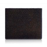 Ammoment - Stingray in Glitter Metallic Brown - Leather Bifold Wallet with Center Flap