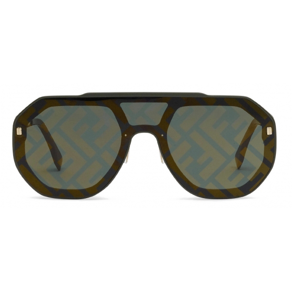Fendi - FF Evolution - Square Sunglasses - Gold Green - Sunglasses - Fendi Eyewear