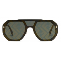 Fendi - FF Evolution - Square Sunglasses - Gold Green - Sunglasses - Fendi Eyewear