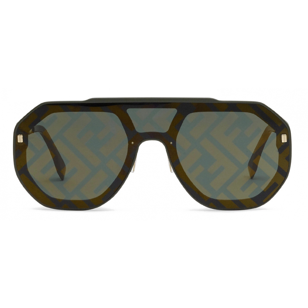 Fendi - FF Evolution - Square Sunglasses - Gold Green - Sunglasses ...