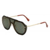 Fendi - FF Evolution - Occhiali da Sole Squadrati - Oro Verde - Occhiali da Sole - Fendi Eyewear