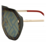 Fendi - FF Evolution - Square Sunglasses - Gold Green - Sunglasses - Fendi Eyewear