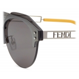 Fendi - Fendi Technicolor - Occhiali da Sole Pilota - Rutenio Giallo Grigio - Occhiali da Sole - Fendi Eyewear