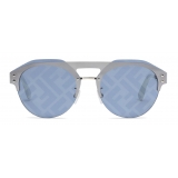 Fendi - Fendi Technicolor - Occhiali da Sole Pilota - Argento Blu - Occhiali da Sole - Fendi Eyewear