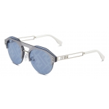 Fendi - Fendi Technicolor - Occhiali da Sole Pilota - Argento Blu - Occhiali da Sole - Fendi Eyewear