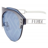 Fendi - Fendi Technicolor - Occhiali da Sole Pilota - Argento Blu - Occhiali da Sole - Fendi Eyewear