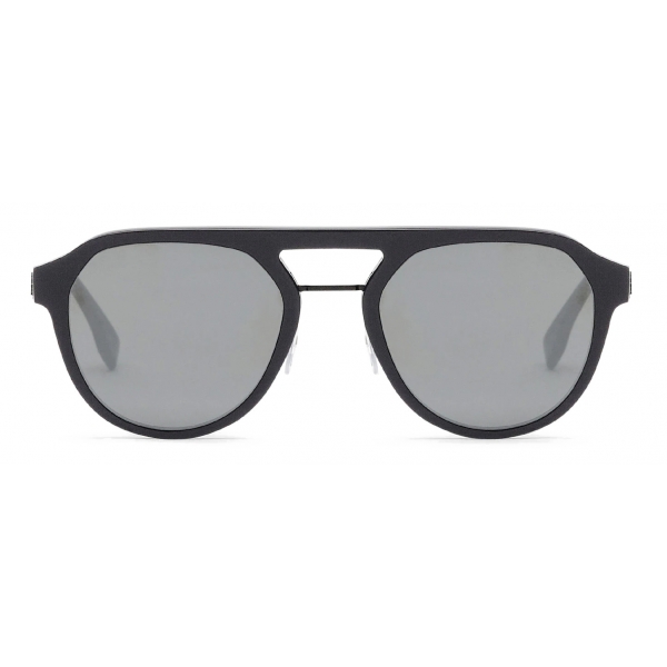 Fendi - Fendi Diagonal - Occhiali da Sole Pilota - Grigio Scuro Argento - Occhiali da Sole - Fendi Eyewear