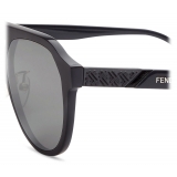 Fendi - Fendi Diagonal - Pilot Sunglasses - Dark Gray Silver - Sunglasses - Fendi Eyewear