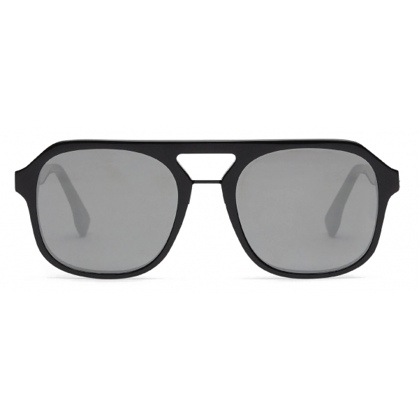 Fendi - Fendi Diagonal - Occhiali da Sole Squadrata - Nero Grigio - Occhiali da Sole - Fendi Eyewear