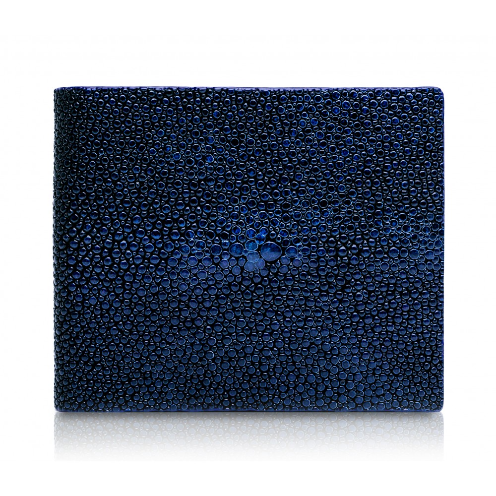 Blue Stingray Skin Leather Long Wallet
