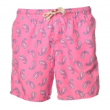 MC2 Saint Barth - Boxer Swimsuit in Cashmere Pattern - Fuxia - Luxury Exclusive Collection