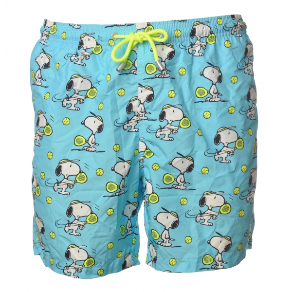 MC2 Saint Barth - Costume Boxer in Fantasia Snoopy Padel - Turchese - Luxury Exclusive Collection
