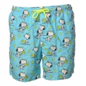 MC2 Saint Barth - Boxer Swimsuit in Snoopy Padel Pattern - Turquoise - Luxury Exclusive Collection
