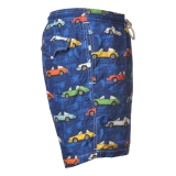 MC2 Saint Barth - Boxer Swimsuit in Cabrio Cars Pattern - Blue - Luxury Exclusive Collection