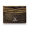 Ammoment - Coccodrillo del Nilo in Nero e Oro - Astuccio per Carte di Credito in Pelle