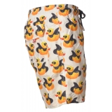 MC2 Saint Barth - Boxer Swimsuit in Duck with Cape Pattern - White - Luxury Exclusive Collection