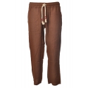MC2 Saint Barth - Jogger Trouser in Linen - Brown - Luxury Exclusive Collection