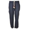 MC2 Saint Barth - Jogger Trouser in Linen - Blue - Luxury Exclusive Collection