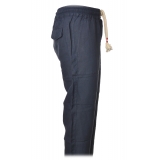 MC2 Saint Barth - Pantalone Jogging in Lino - Blu - Luxury Exclusive Collection