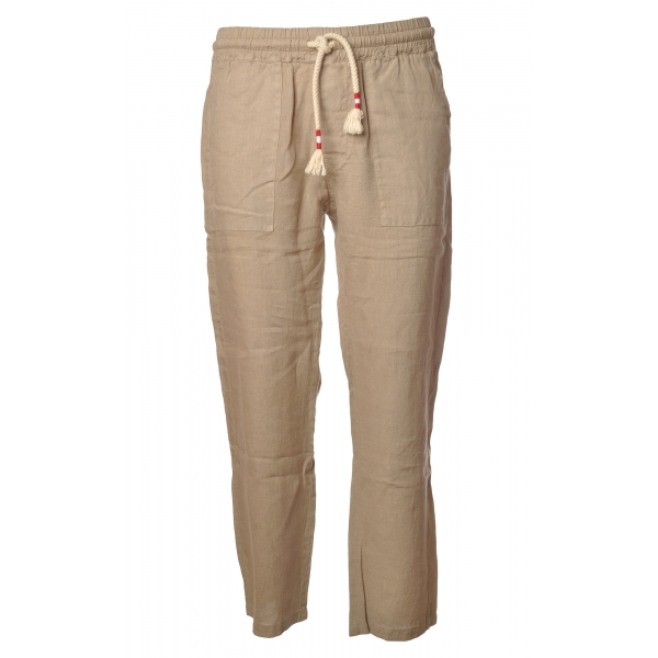 MC2 Saint Barth - Jogger Trouser in Linen - Beige - Luxury Exclusive Collection