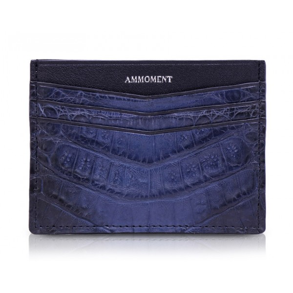 Ammoment - Caiman in Degrade Navy-Black - Leather Credit Card Holder