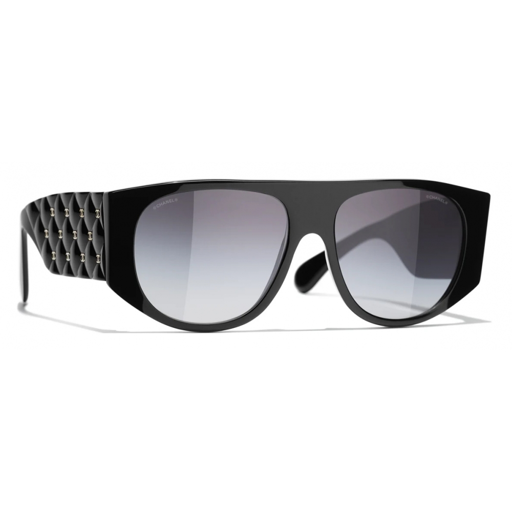Chanel - Cat-Eye Sunglasses - Black Gold Gray - Chanel Eyewear - Avvenice