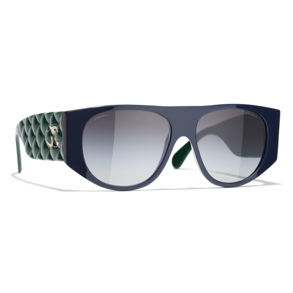 Chanel - Pilot Sunglasses - Green Blue Gray - Chanel Eyewear