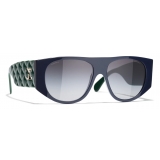 Chanel - Occhiali da Sole Pilota - Verde Blu Grigio - Chanel Eyewear