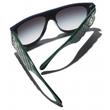 Chanel - Occhiali da Sole Pilota - Verde Blu Grigio - Chanel Eyewear