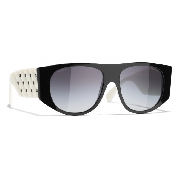 Chanel - Pilot Sunglasses - White Black Gray - Chanel Eyewear